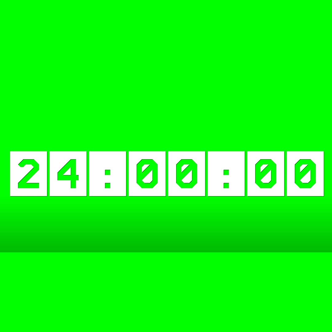 24 Hours Countdown All Parts Green Screen No Copyright Animations