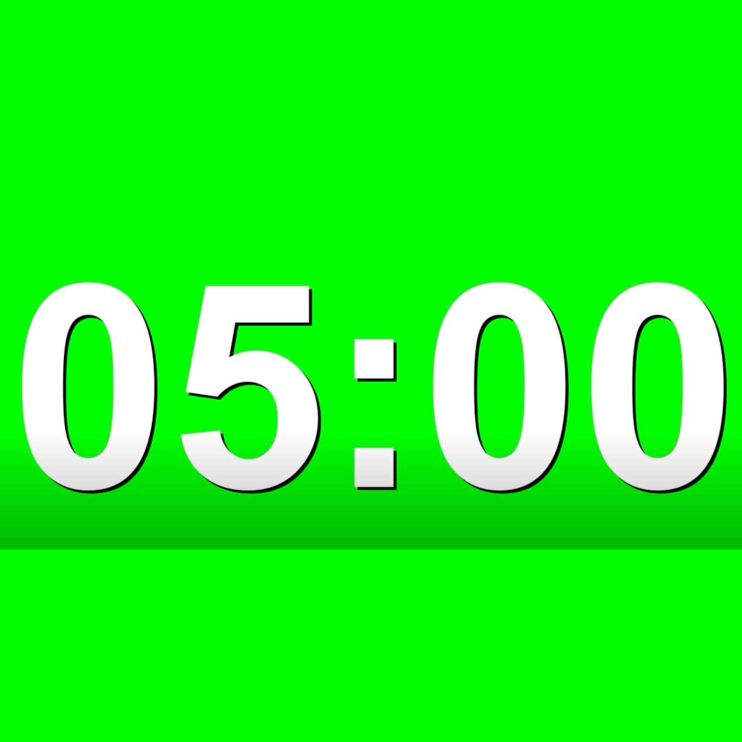 5 Minute Countdown Timer Animation On Green Screen No Copyright, Stock Video Animations