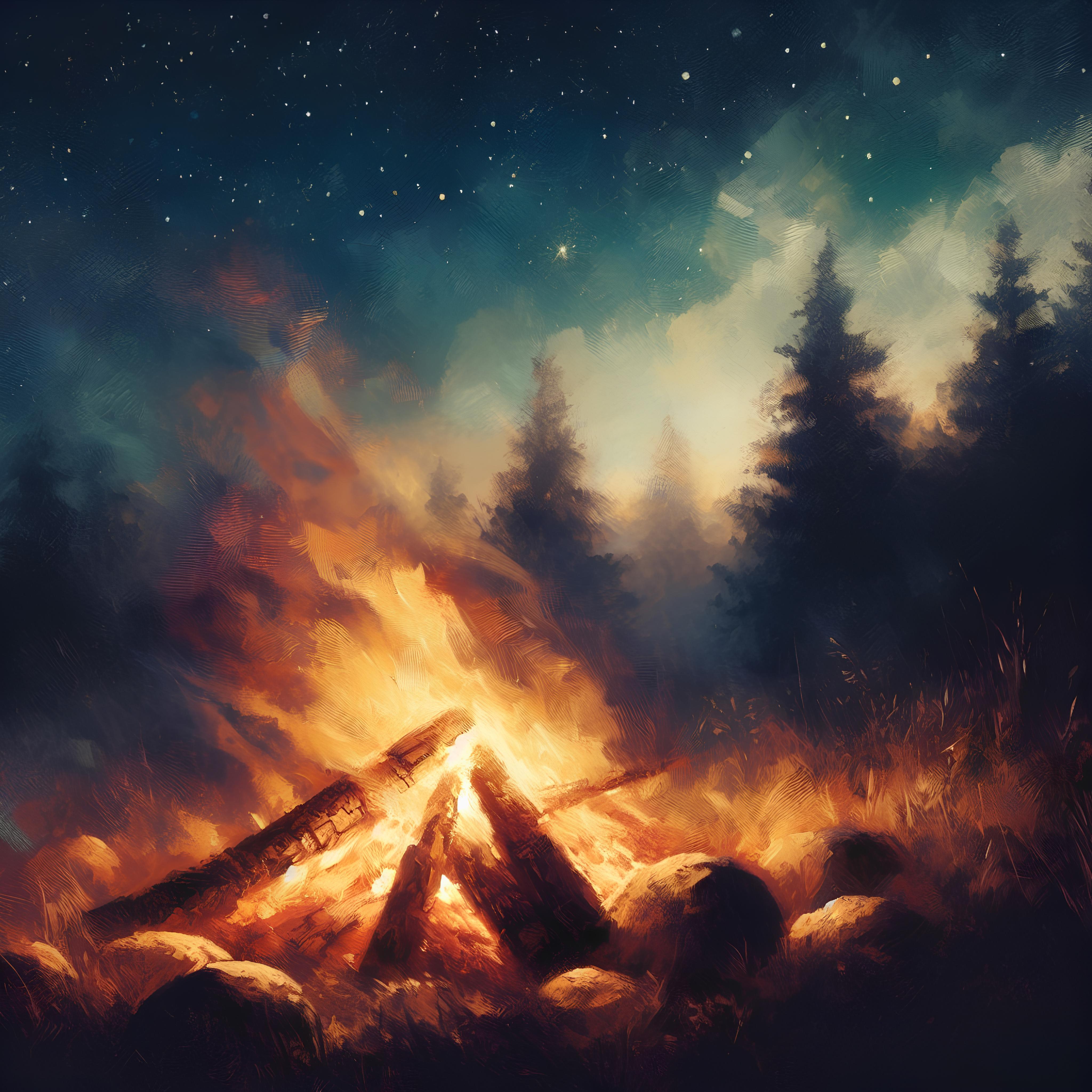 A Campfire Under a Sky Full of Stars Free Photo Image Picture Graphics