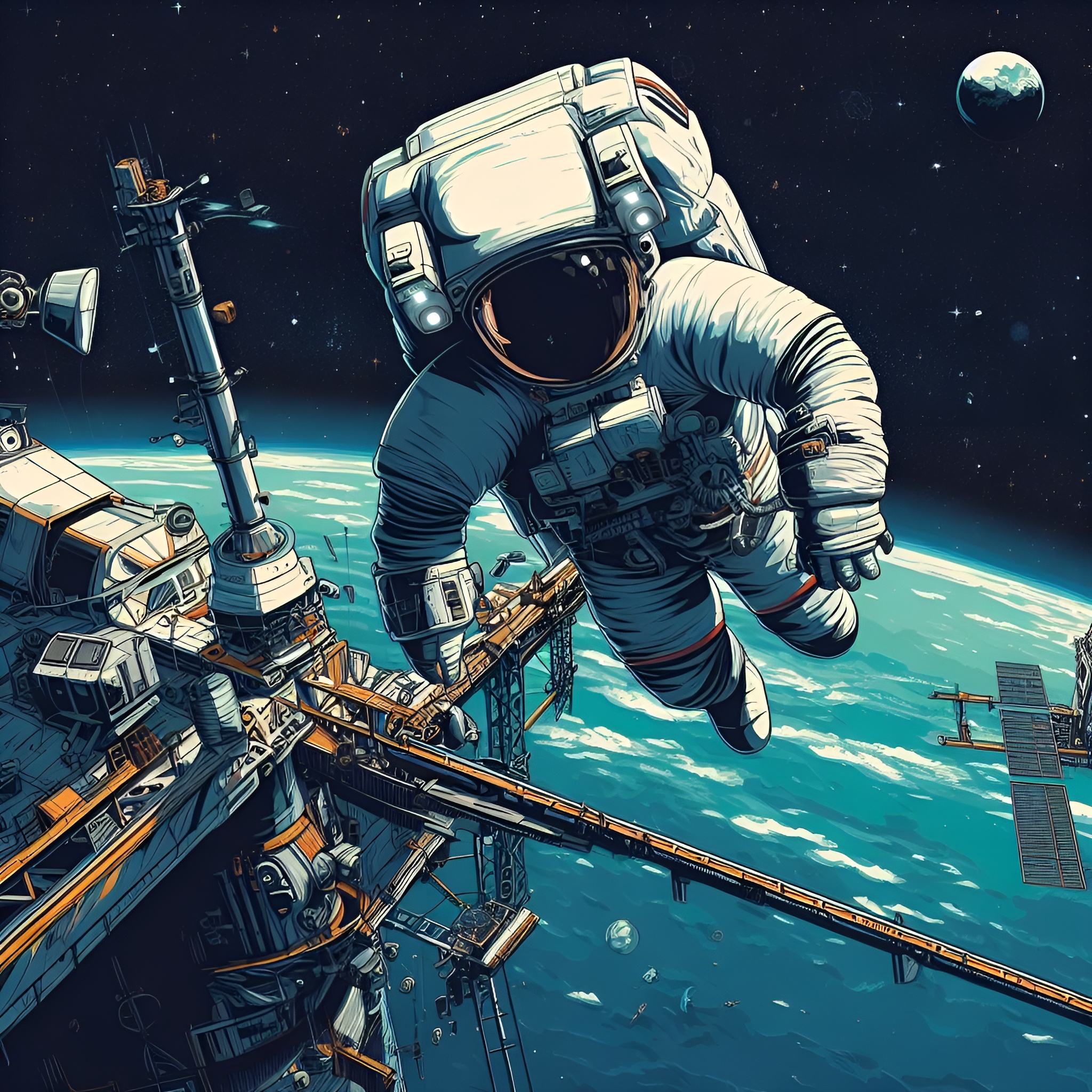 Astronaut Spacewalk Adventure Wallpaper (2)