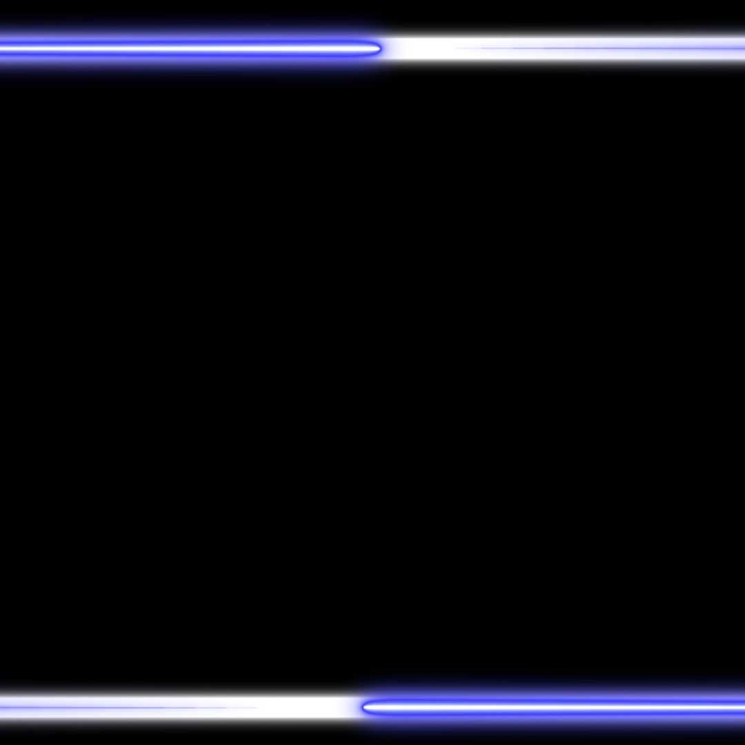 Blue And White Square Shape Frame Neon Effect Green Black Screen Chroma Key No Copyright