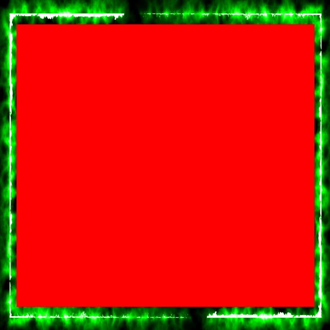 Green Fire Frame 4k Motion Neon Effect Green Black Red Screen Chroma Key No Copyright