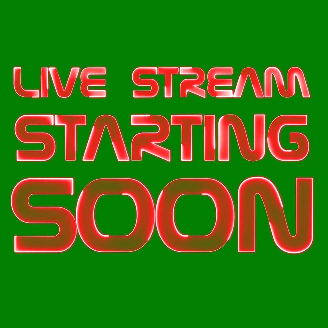 Live Stream Starting Soon Red Neon Effect Long On Green Screen Chroma Key No Copyright