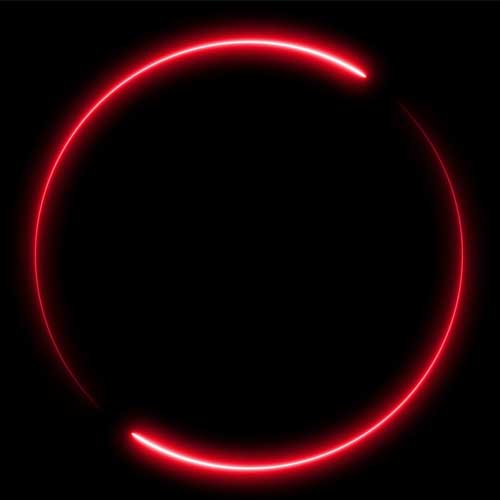 Red Circle Shape Turning 4k Neon Effect Black Screen No Copyright Stock Animations