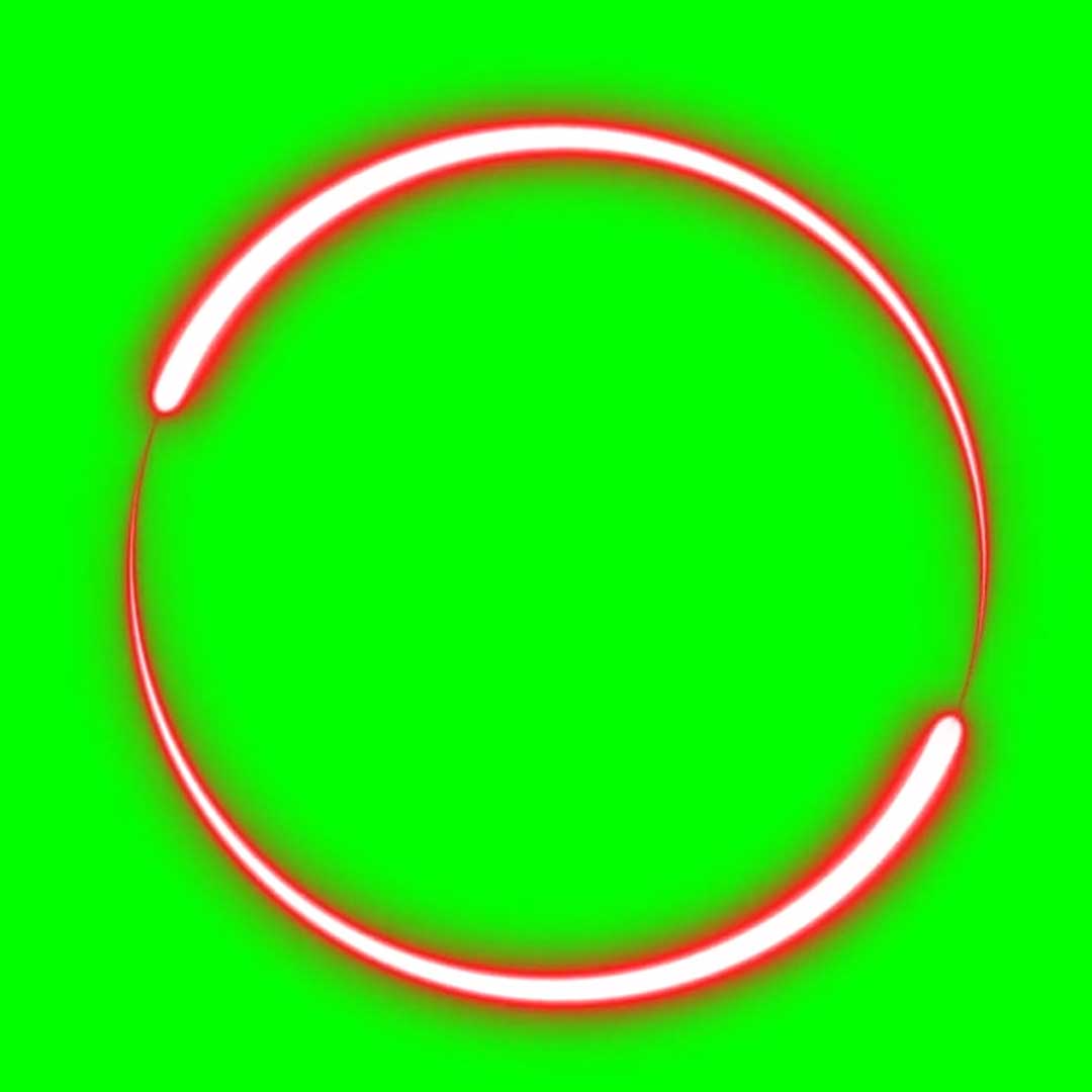 Red Circle Shape Turning Neon Effect Green Screen No Copyright Stock Animations
