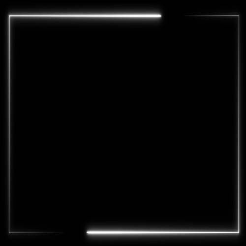 Square Shape Frame 4k White Neon Effect Green Black Screen Chroma Key No Copyright