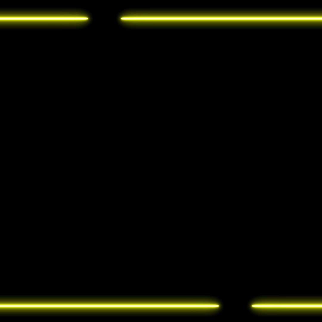 Square Shape Frame Yellow Neon Effect Green Black Screen Chroma Key No Copyright