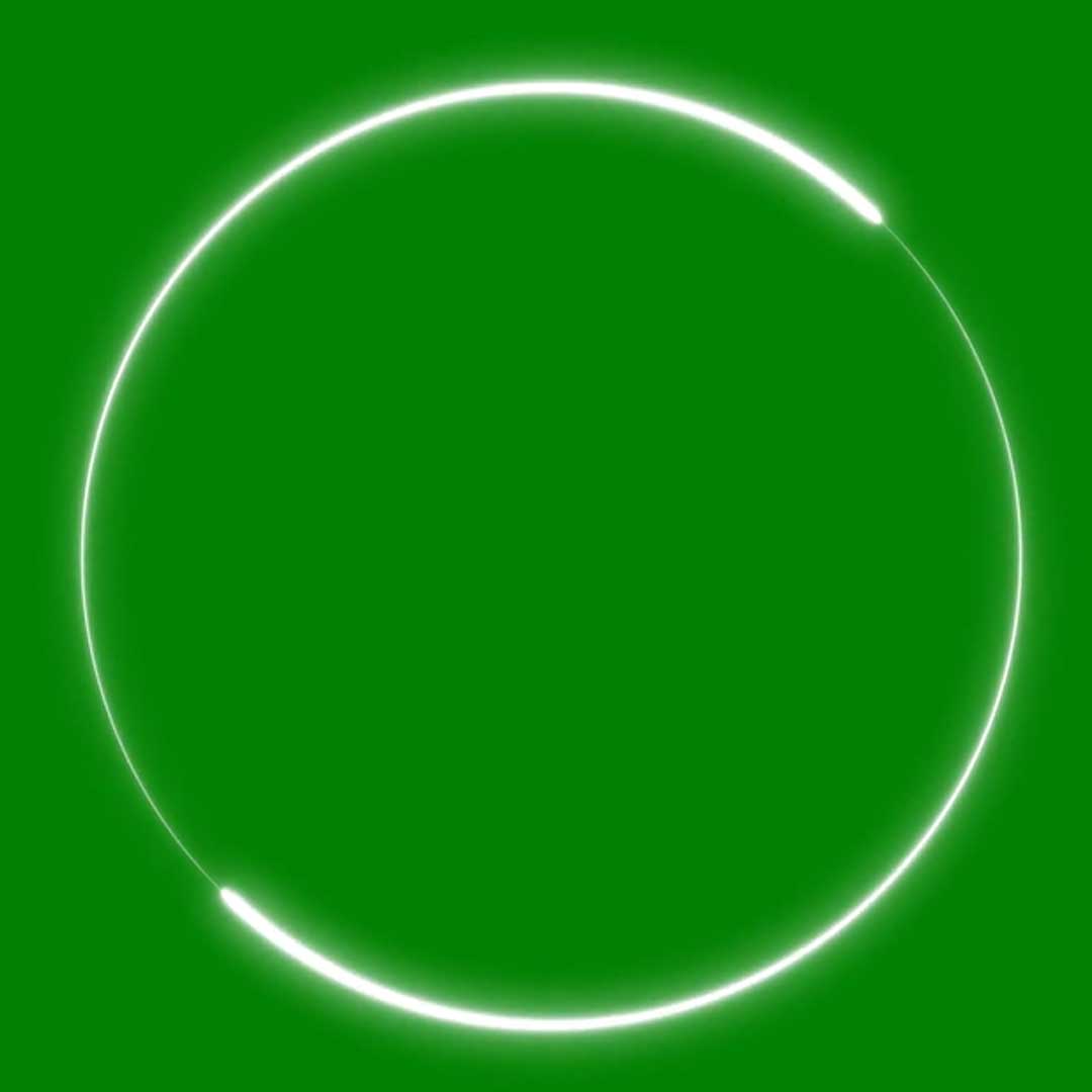 White Circle Turning Neon Effect Green Screen Chroma Key No Copyright Free Animation