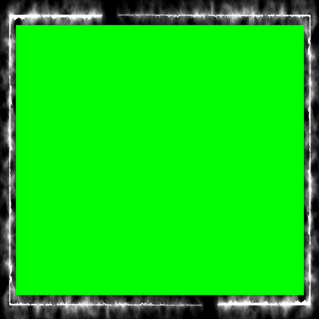 White Fire Frame Motion Neon Effect Green Black Screen Chroma Key No Copyright