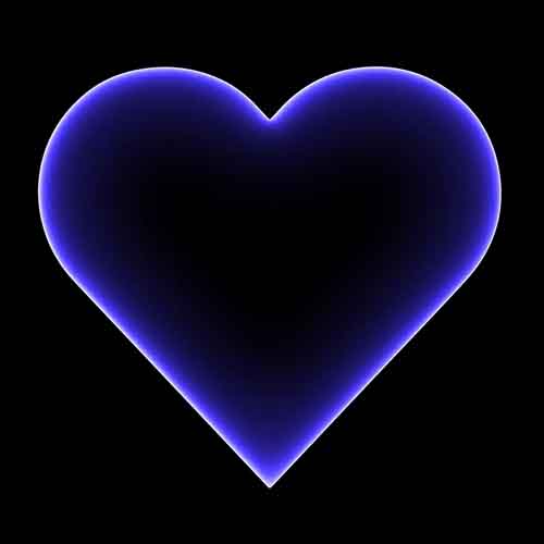 Blue Heart Neon Glowing Shining Black Screen Free Use No Copyright, Animations