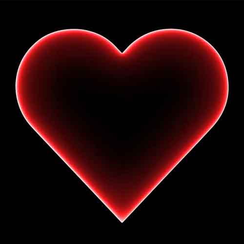 Red Heart Neon Glowing Shining Black Screen Free Use No Copyright, Animations