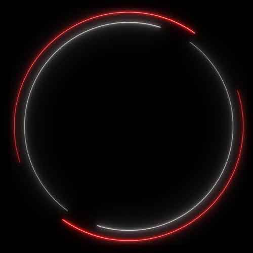 Red White Circle Shape Turning 4k Neon Effect Black Screen No Copyright Stock Animations