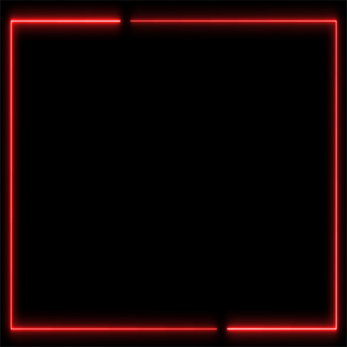 Square Shape Frame 4k Red Neon Effect Green Black Screen Chroma Key No Copyright 111